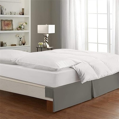 Levinsohn Textile Levinsohn Textile FRE24514SILV03 Bed Makers Tailored Bed Skirt - Queen Size - Soft Silver FRE24514SILV03